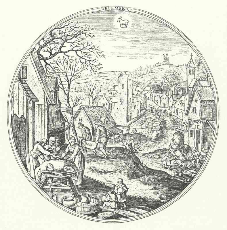 December (gravyr) av Hans (after) Bol