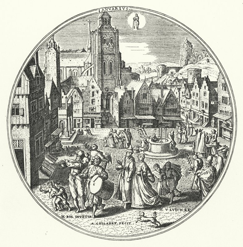 Januari (gravyr) av Hans (after) Bol