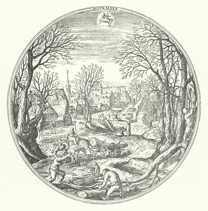 november (gravyr) av Hans (after) Bol