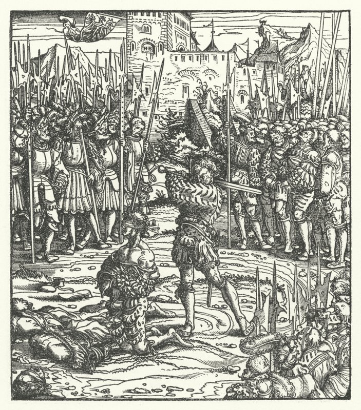 Avrättning av ledarna för ett uppror mot styre av ärkehertig Maximilian av Österrike i Flandern av Hans (after) Burgkmair