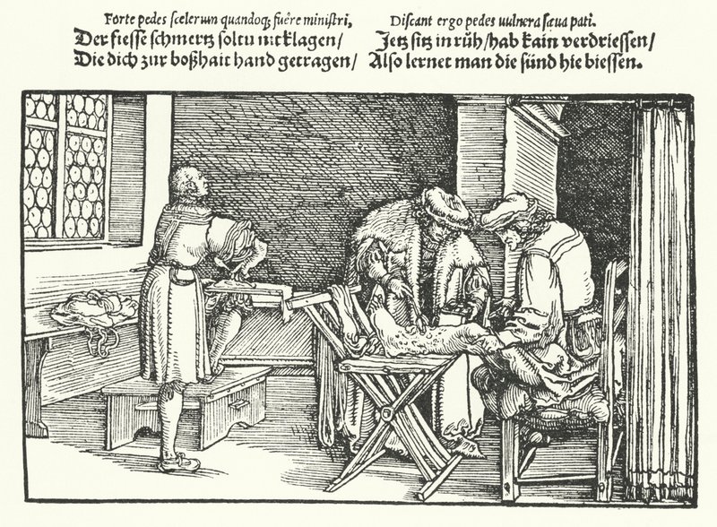 Bensår eller sår (gravyr) av Hans (after) Burgkmair