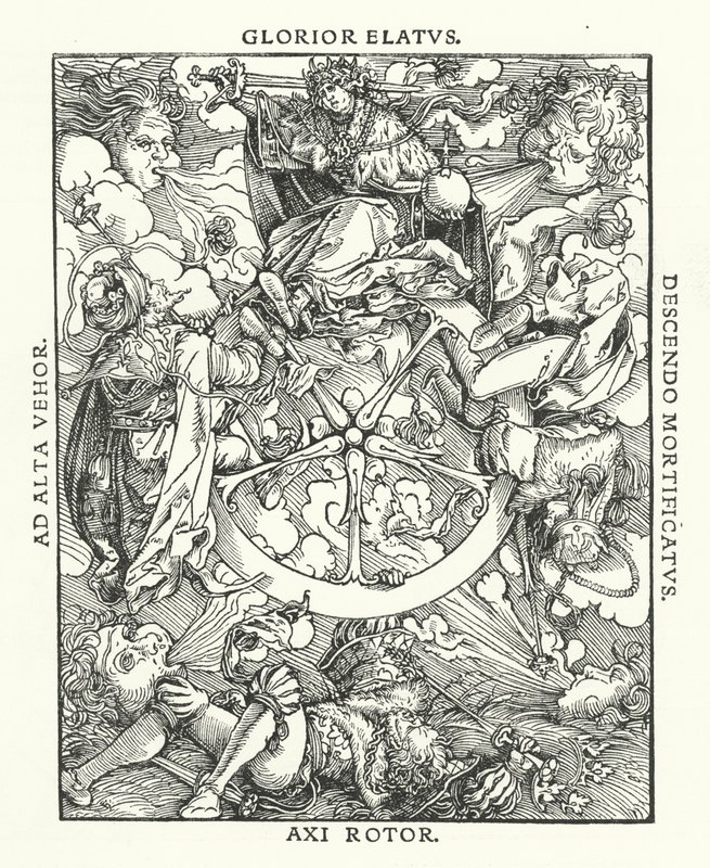 Träsnitt från De Remediis Giantum Fortunae (Remedies for Fortune Fair and Foul) av Petrarch (gravyr) av Hans (after) Burgkmair
