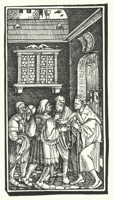 Träsnitt från De Remediis Giantum Fortunae (Remedies for Fortune Fair and Foul) av Petrarch (gravyr) av Hans (after) Burgkmair