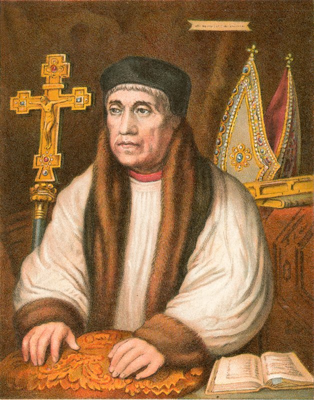 Ärkebiskop Warham av Hans (after) Holbein the Younger