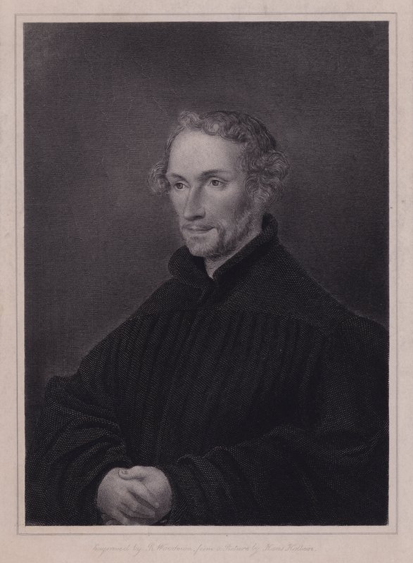 Philipp Melanchthon, tysk protestantisk reformator och kollaboratör med Martin Luther (gravyr) av Hans (after) Holbein the Younger