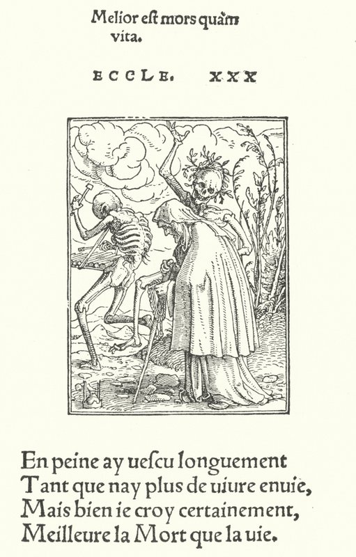 Den åldrade kvinnan (gravyr) av Hans (after) Holbein the Younger