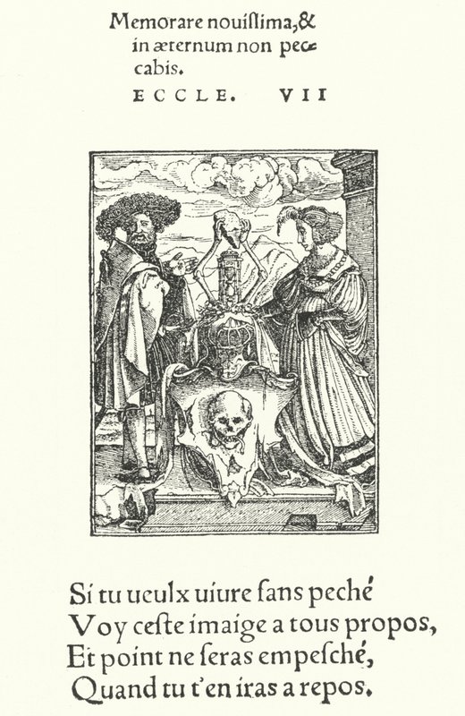 Den allegoriska dödsbrunnen (gravyr) av Hans (after) Holbein the Younger