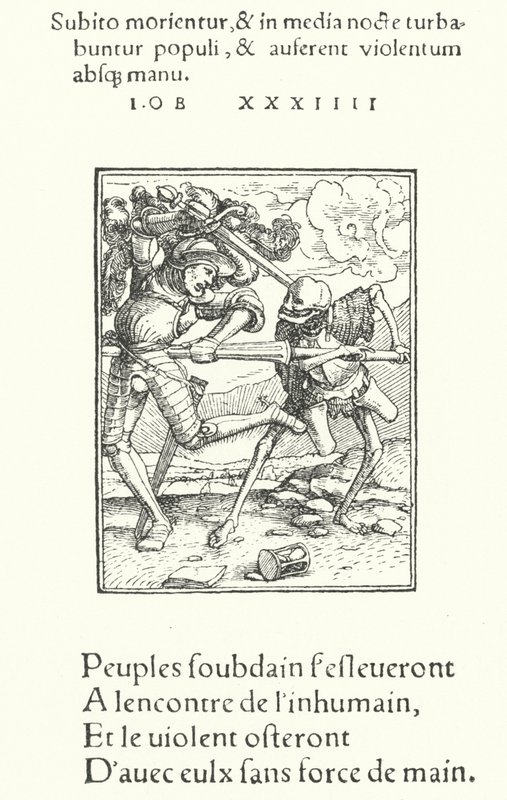 Den beväpnade riddaren (gravyr) av Hans (after) Holbein the Younger
