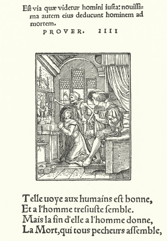 Kanoninnan eller nunnan (gravyr) av Hans (after) Holbein the Younger