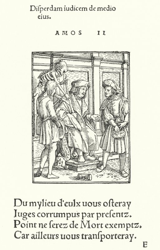 Den korrupte domaren (gravyr) av Hans (after) Holbein the Younger