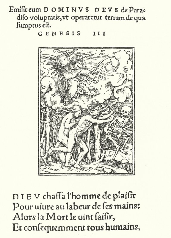 The Driving Forth from Eden (gravyr) av Hans (after) Holbein the Younger