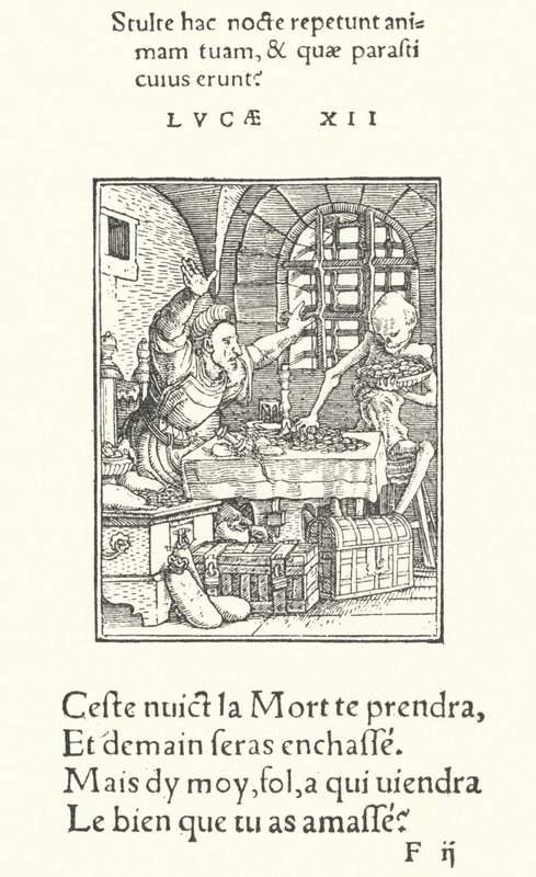 The Miser (gravyr) av Hans (after) Holbein the Younger