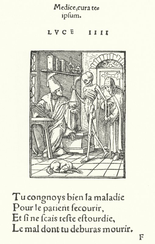 Läkaren (gravyr) av Hans (after) Holbein the Younger