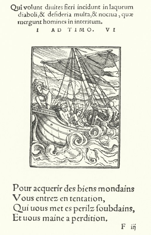 Sjömannen i en storm (gravyr) av Hans (after) Holbein the Younger