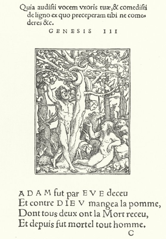 Frestelsen (gravyr) av Hans (after) Holbein the Younger