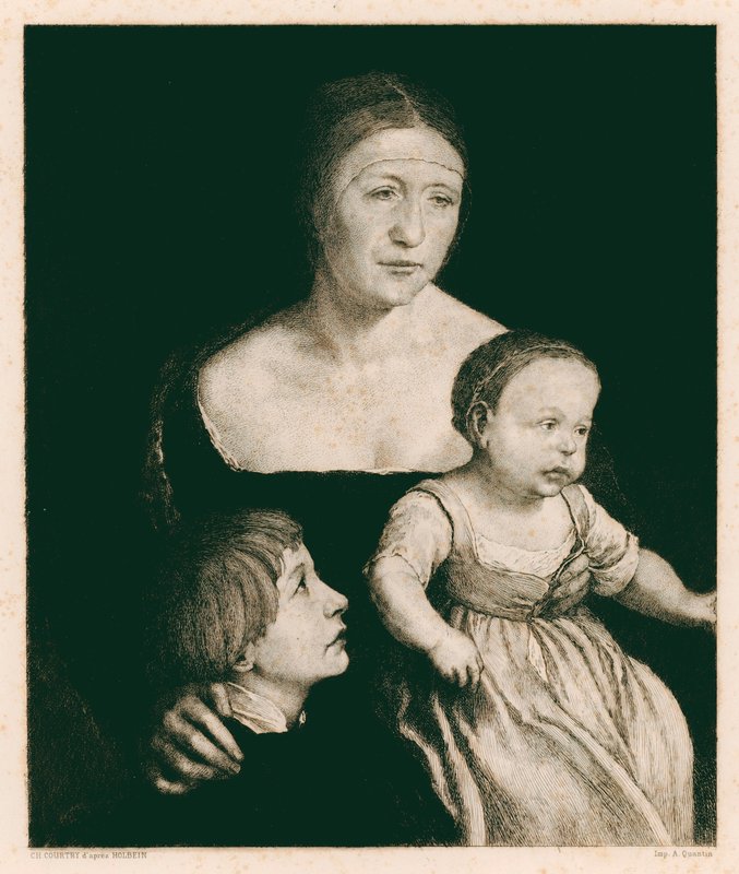 Hustrun till Holbein (gravyr) av Hans (after) Holbein the Younger