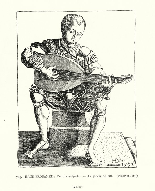 Lutspelaren (gravyr) av Hans Brosamer