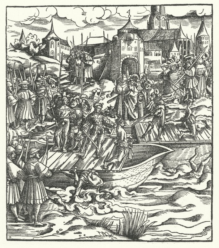 Avrättning av ledarna för ett uppror mot styre av ärkehertig Maximilian av Österrike i Gent, 1484 av Hans Burgkmair