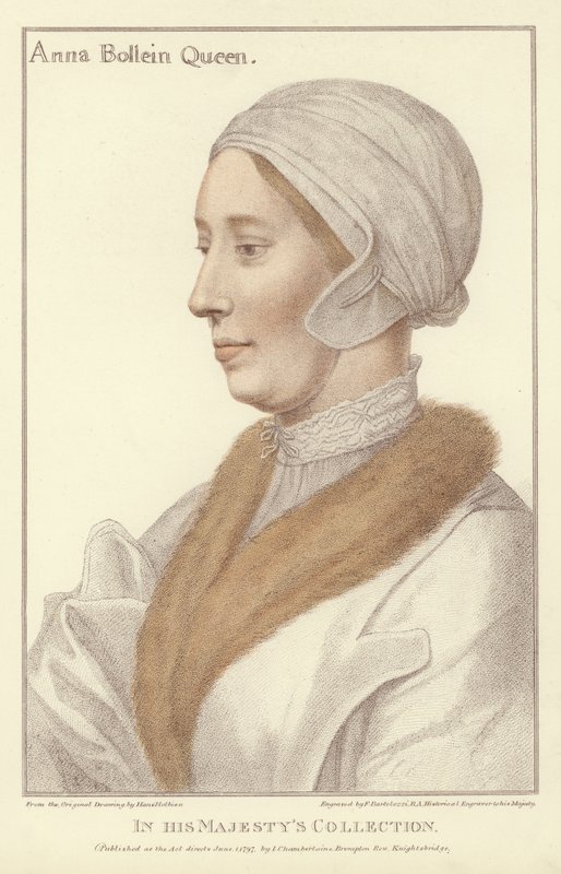 Anne Boleyn, drottning av England (akvatint) av Hans Holbein der Jüngere