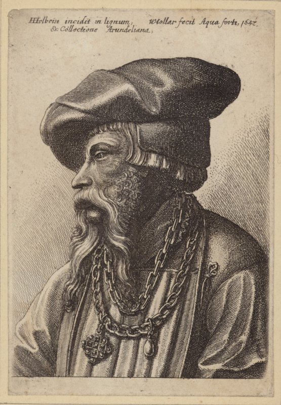 Skäggig man med kedja halsband av Hans Holbein der Jüngere