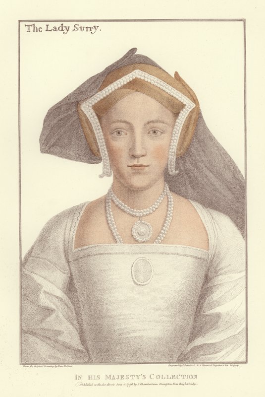 Frances Howard, grevinna av Surrey (akvatint) av Hans Holbein der Jüngere