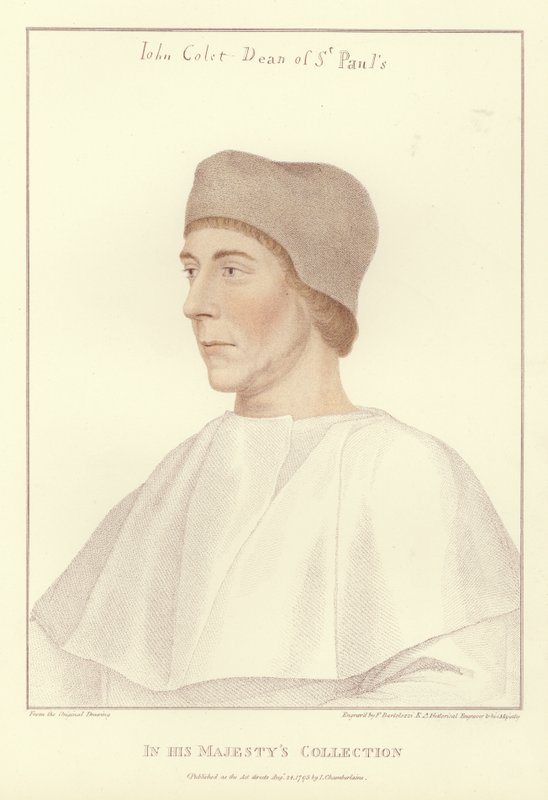 John Colet, dekanus i St Pauls Cathedral (akvatint) av Hans Holbein der Jüngere