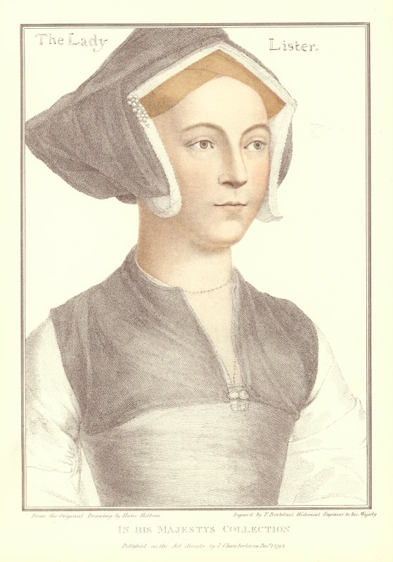 Lady Lister (akvatint) av Hans Holbein der Jüngere