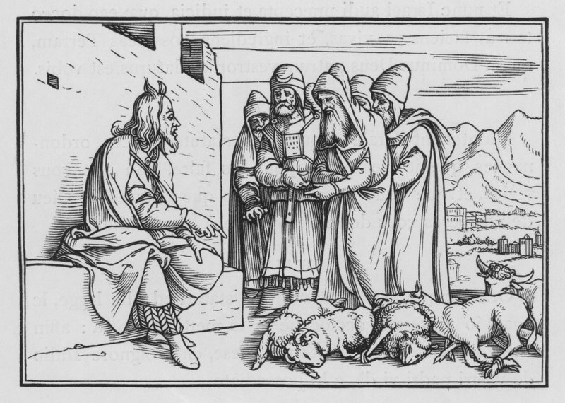 En profet som ska uppstå som Moses, Femte Mosebok XVIII, 15 av Hans Holbein der Jüngere