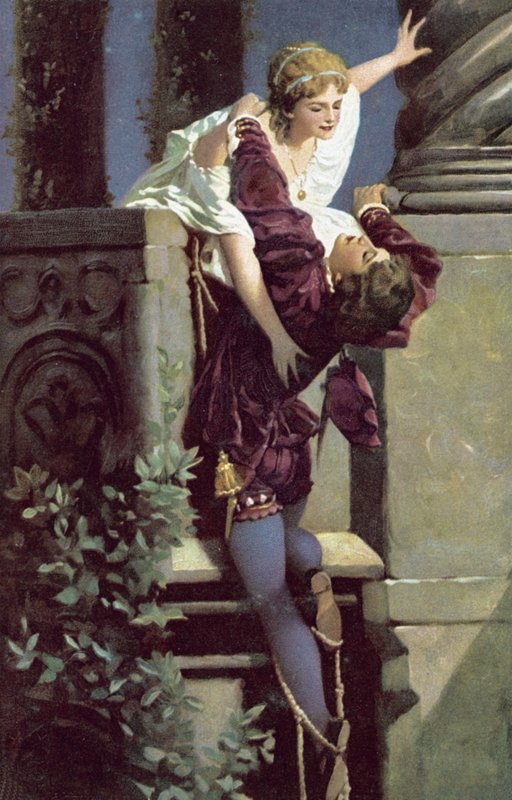 Balkongscen, Romeo och Julia av Hans Makart
