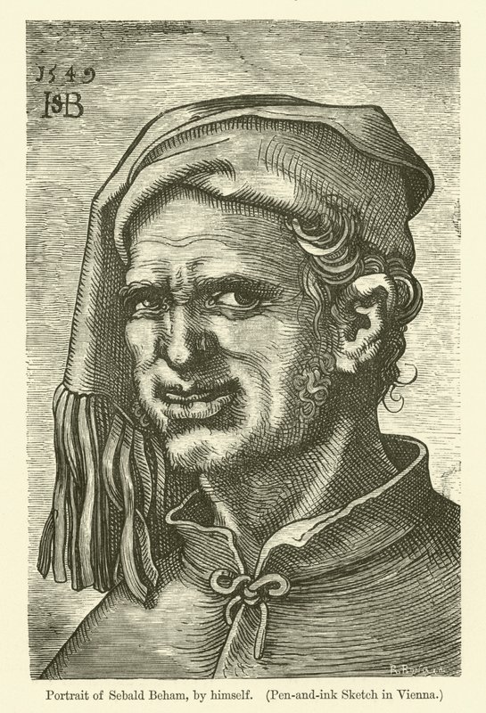 Självporträtt av den tyske målaren och grafikern Sebald Beham av Hans Sebald Beham