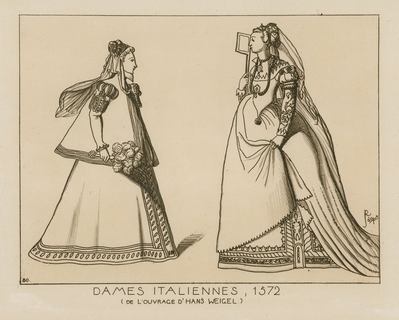 Italienska kvinnor, 1572 av Hans Weigel