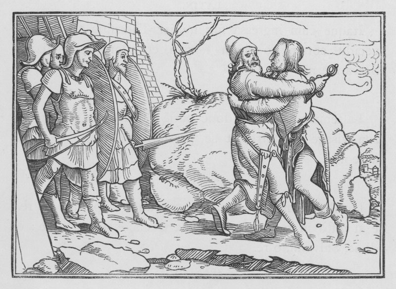 Amasa dödas av Joab, 2 Samuel XX, 10 av Hans after Holbein the Younger