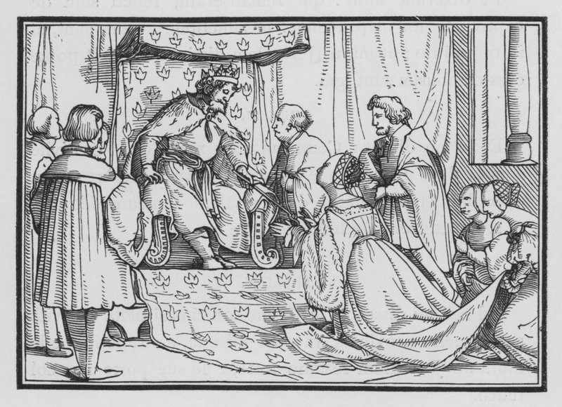 Esther är krönt drottning, Esther II, 17 av Hans after Holbein the Younger