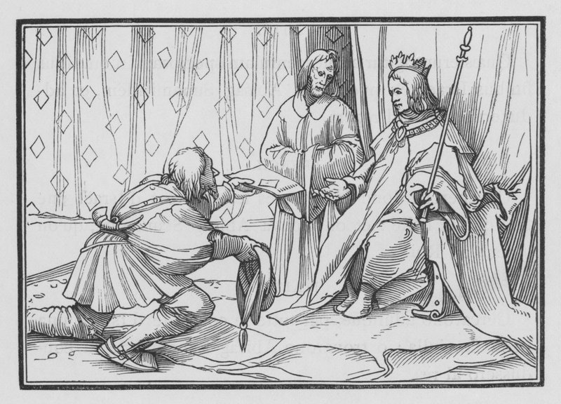 Hiram Sendeth gratulerar Salomo, 1 kung V, 1 av Hans after Holbein the Younger