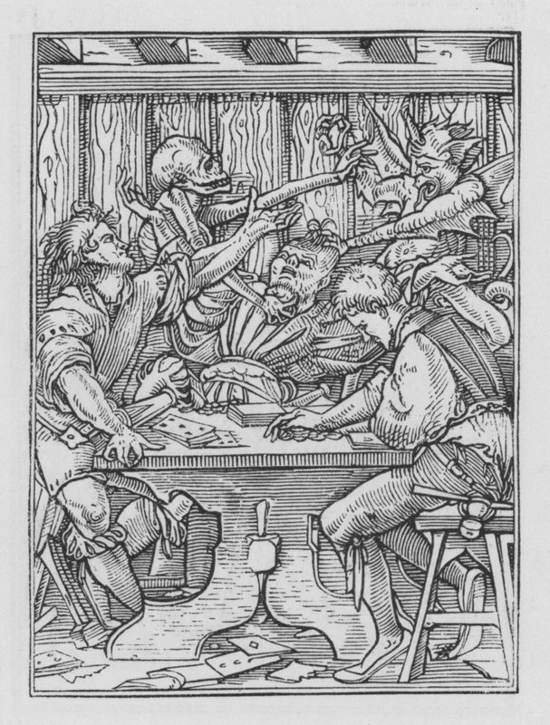 Holbeins Dödsdans: The Gamesters av Hans after Holbein the Younger