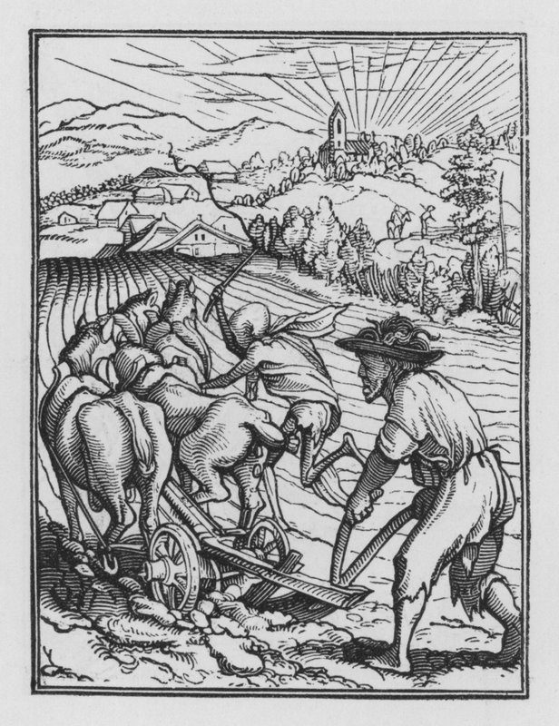 Holbeins Dödsdans: Husmannen av Hans after Holbein the Younger