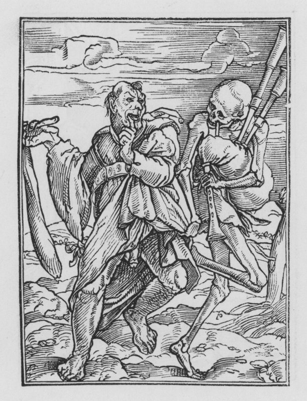 Holbeins Dödsdans: Idiotnarren av Hans after Holbein the Younger