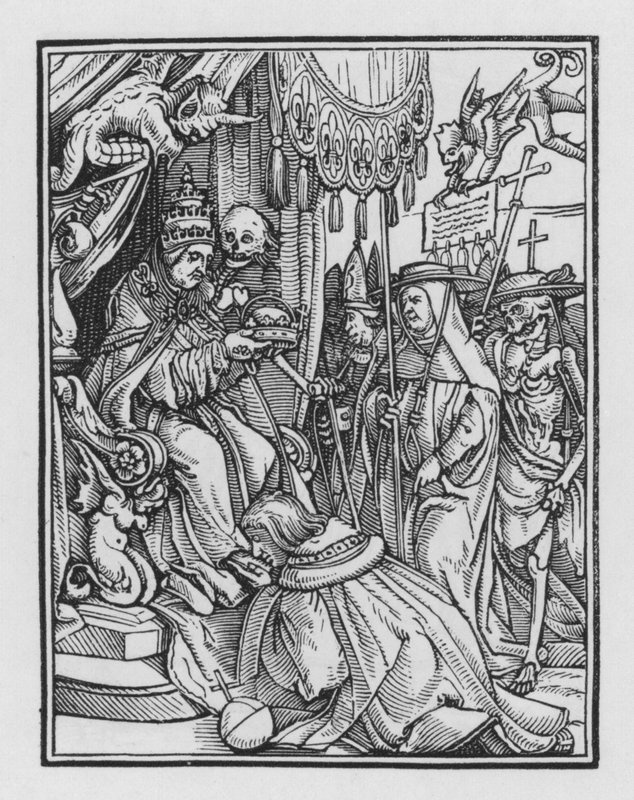 Holbeins Dödsdans: Påven av Hans after Holbein the Younger