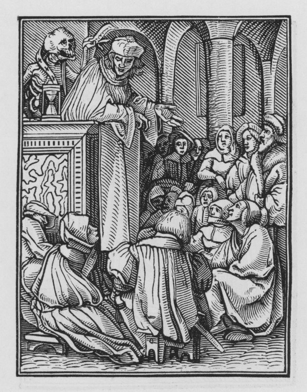 Holbeins Dödsdans: Predikaren av Hans after Holbein the Younger