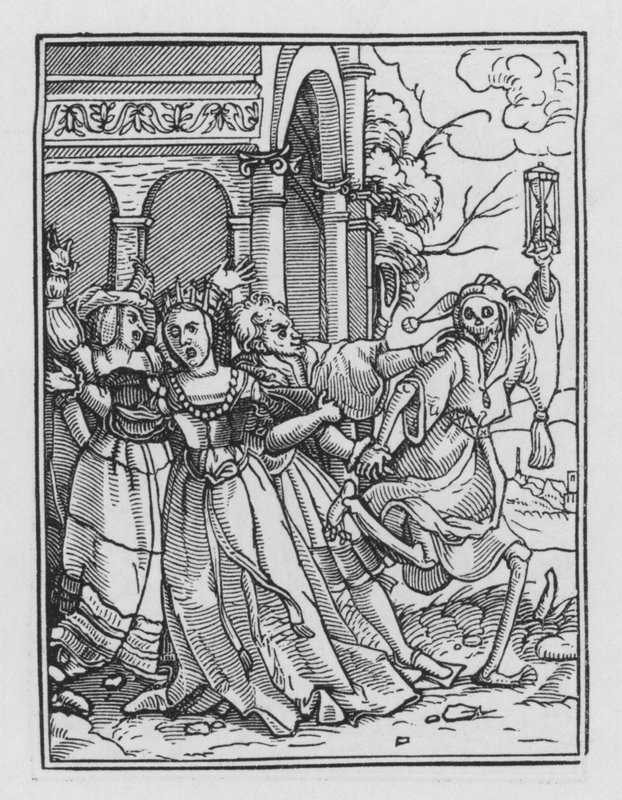 Holbeins Dödsdans: Drottningen av Hans after Holbein the Younger