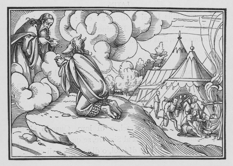 Moses helgar Aron och hans söner, Tredje Mosebok VIII, 1-3 av Hans after Holbein the Younger