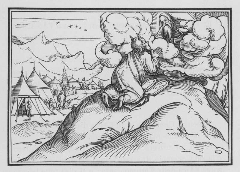 Moses går upp på berget igen, Andra Mosebok XXXIV, 1 av Hans after Holbein the Younger