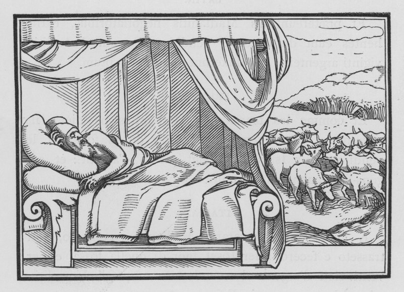 Pharaohs Two Dreams, Genesis, XLI, 8 av Hans after Holbein the Younger