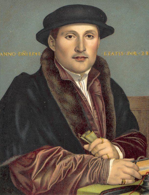 Porträtt av en gentleman av Hans after Holbein the Younger