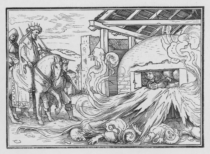 Sadrak, Mesak och Abednego kastade i elden, Daniel III, 23 av Hans after Holbein the Younger