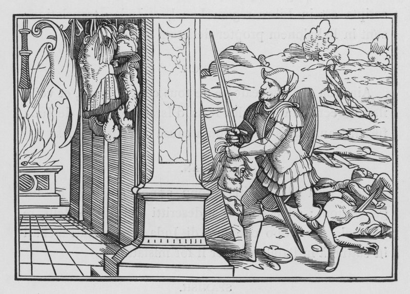 Sauls störtande och död, 1 Krönikebok X, 10 av Hans after Holbein the Younger