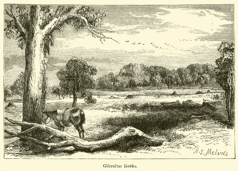 Gibraltar Rocks (gravyr) av Harden Sidney (after) Melville