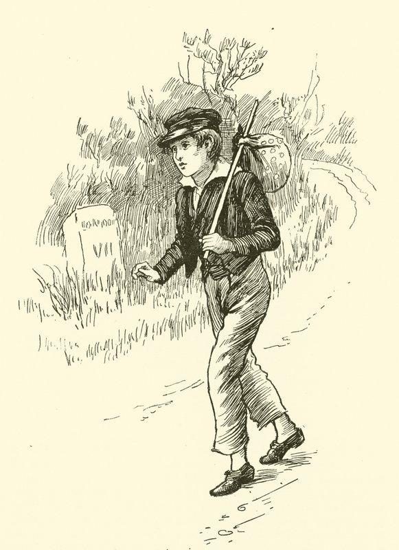 Oliver Twist, på väg till London av Harold Copping