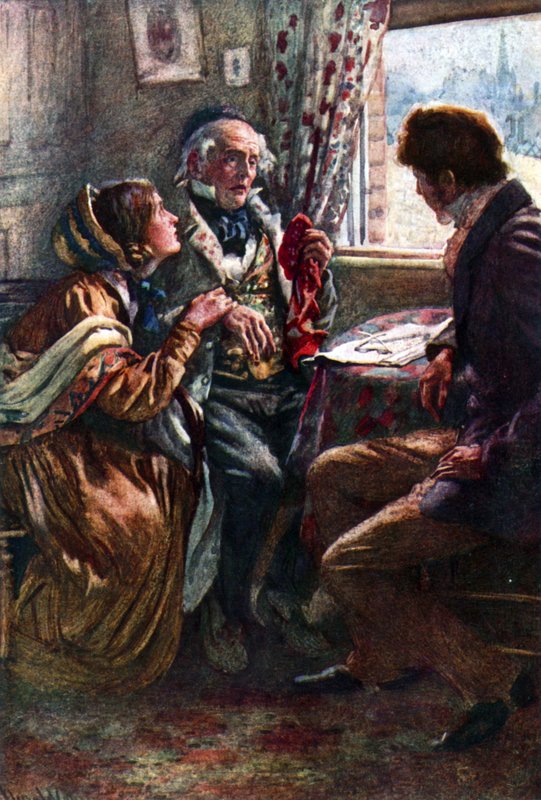 Arthur Clennam berättar för de goda nyheterna av Harold Copping