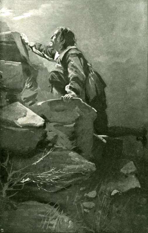 Christian klättrar uppför kullen svårighetsgrad (litho) av Harold Copping